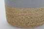 DKD Home Decor Cesta Boho de Algodón y Fibra, Gris Claro y Blanco, Set de 2 Piezas, 40 x 52 x 40 cm