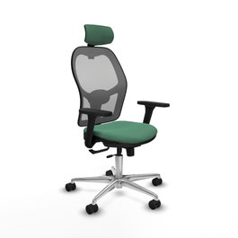 PIQUERAS Y CRESPO Silla de oficina Jorquera con mecanismo Sincro/Traslack Verde esmeralda y Gris