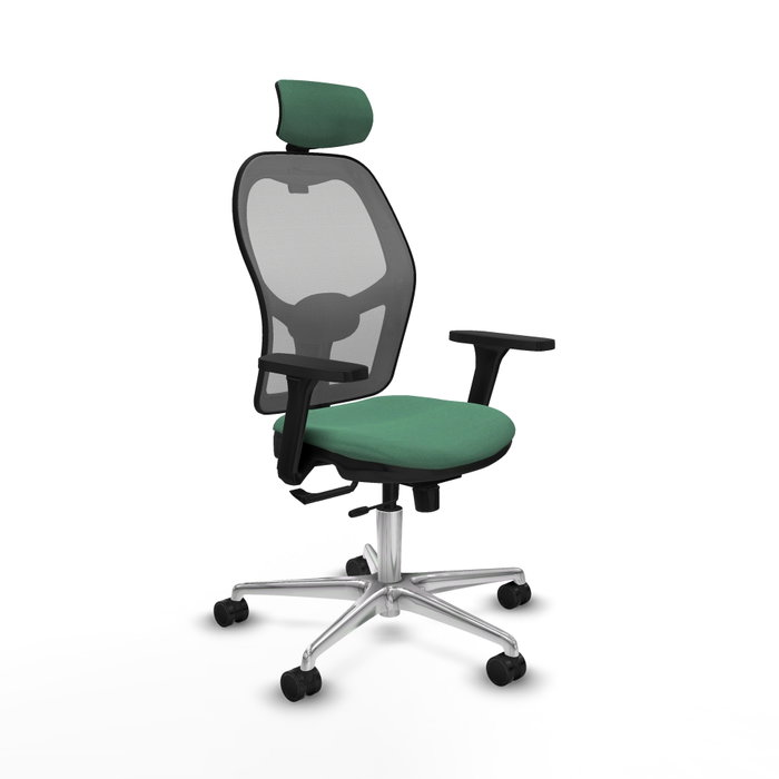PIQUERAS Y CRESPO Silla de oficina Jorquera con mecanismo Sincro/Traslack Verde esmeralda y Gris PIQUERAS Y CRESPO Silla de oficina Jorquera con mecanismo Sincro/Traslack Verde esmeralda y Gris