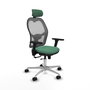 PIQUERAS Y CRESPO Silla de oficina Jorquera con mecanismo Sincro/Traslack Verde esmeralda y Gris