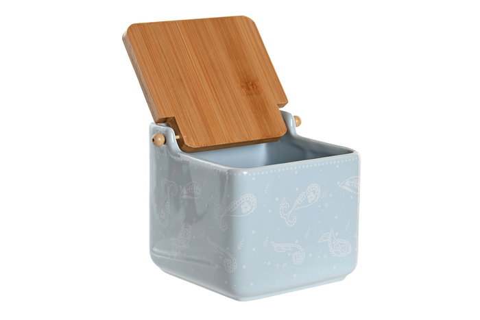 DKD Home Decor Salero Shabby Rosa Azul 12.5 x 12 x 12.5 cm (6 Unidades)