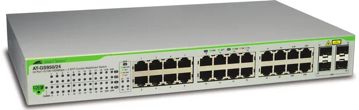 Allied Telesis Switch WebSmart 24 puertos Gigabit Ethernet 10/100/1000 con 4 bahías SFP
