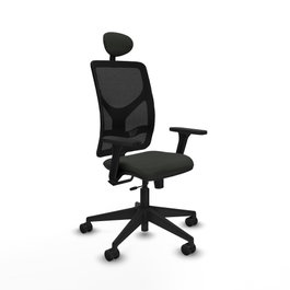 PIQUERAS Y CRESPO Silla de oficina Motilla con mecanismo Sincro/Traslack y Brazos 3D Negra
