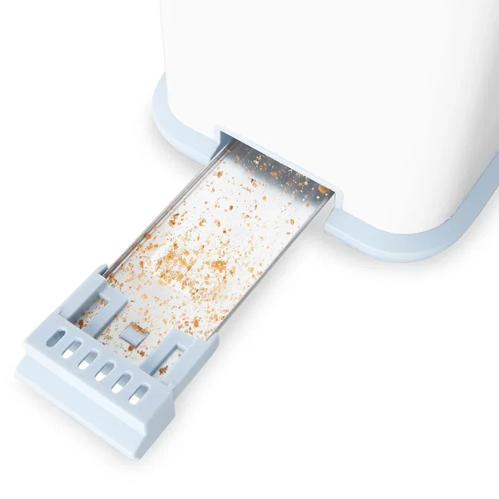 Orbegozo TO 4014 Tostadora de 2 Rebanadas, 850W, 7 Niveles de Tostado, Ranura Larga, Parrilla para Sándwich, Bandeja Extraíble y Recogecables, Color Blanco