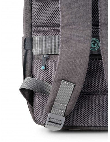 Urban Factory ELB15UF Mochila para Portátil de 15.6" (39.6 cm), Gris, Poliéster Reciclado, Resistente al Agua, con Múltiples Bolsillos