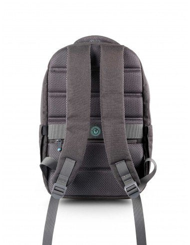 Urban Factory ELB15UF Mochila para Portátil de 15.6" (39.6 cm), Gris, Poliéster Reciclado, Resistente al Agua, con Múltiples Bolsillos