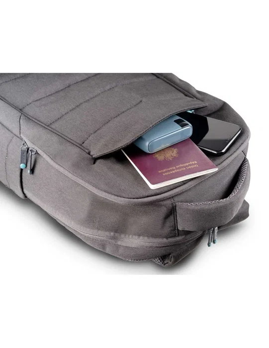 Urban Factory ELB15UF Mochila para Portátil de 15.6" (39.6 cm), Gris, Poliéster Reciclado, Resistente al Agua, con Múltiples Bolsillos
