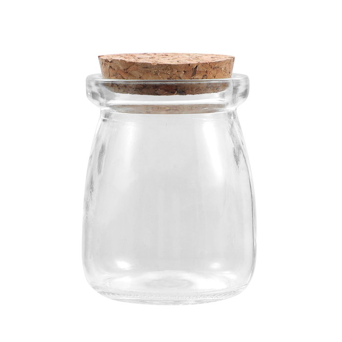 La Mediterranea Tarrito de Vidrio con Tapa de Corcho 100ml (Pack de 36 Unidades)