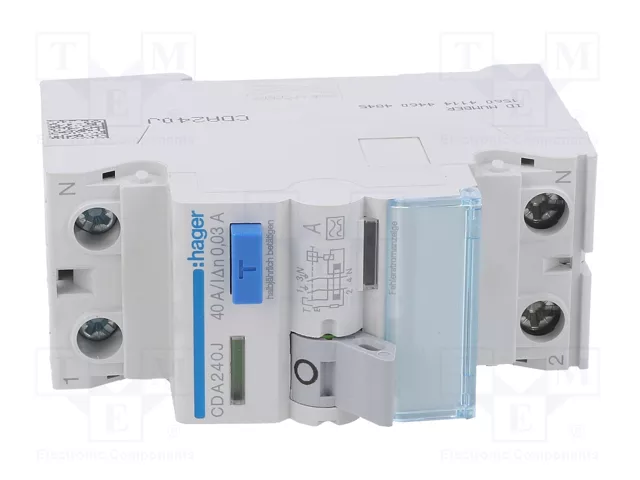 HAGER Interruptor Diferencial Tipo A 40A 30mA 1+N