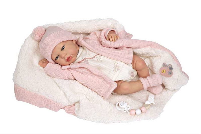 Muñecas Arias Muñeca Reborn Marta Rosa 40 cm con Manta