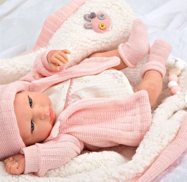 Muñecas Arias Muñeca Reborn Marta Rosa 40 cm con Manta