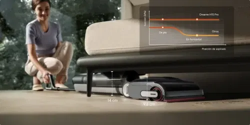 Dreame Aspirador H15 Pro Heat Wet&amp;Dry, Limpieza de Bordes 2cm, 21000 Pa, Negro