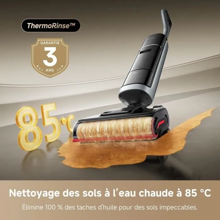 Dreame Aspiradora de Calor H15 Pro Limpieza de Suelos a 85 °C Brazo Robótico con IA Sensor RGB Inteligente 22 kPa