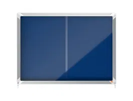 Nobo Vitrina de anuncios Premium Plus Fieltro Azul 8 x Din A4 con Puerta Corredera 925x668 mm