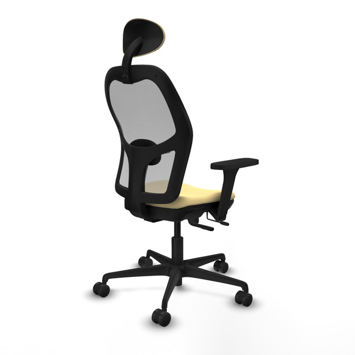 PIQUERAS Y CRESPO Silla de oficina Jorquera con mecanismo Sincro/Traslack, Similpiel Crema y Malla Gris PIQUERAS Y CRESPO Silla de oficina Jorquera con mecanismo Sincro/Traslack, Similpiel Crema y Malla Gris