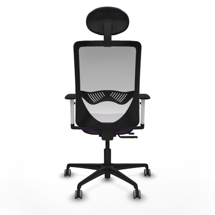 PIQUERAS Y CRESPO Silla de oficina Zulema con mecanismo Sincro/Traslack, Tela Morada y Malla Blanca PIQUERAS Y CRESPO Silla de oficina Zulema con mecanismo Sincro/Traslack, Tela Morada y Malla Blanca