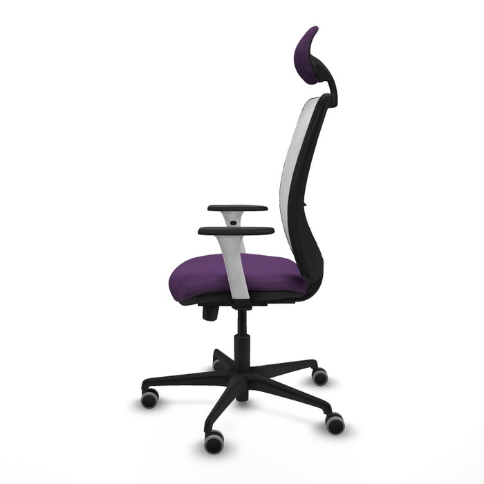 PIQUERAS Y CRESPO Silla de oficina Zulema con mecanismo Sincro/Traslack, Tela Morada y Malla Blanca PIQUERAS Y CRESPO Silla de oficina Zulema con mecanismo Sincro/Traslack, Tela Morada y Malla Blanca