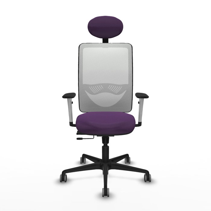 PIQUERAS Y CRESPO Silla de oficina Zulema con mecanismo Sincro/Traslack, Tela Morada y Malla Blanca PIQUERAS Y CRESPO Silla de oficina Zulema con mecanismo Sincro/Traslack, Tela Morada y Malla Blanca