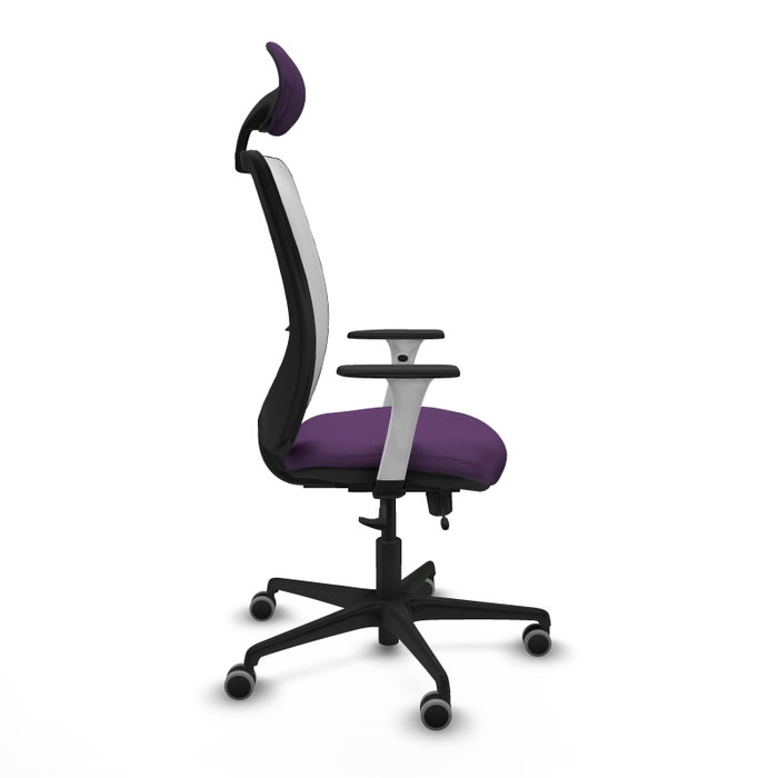 PIQUERAS Y CRESPO Silla de oficina Zulema con mecanismo Sincro/Traslack, Tela Morada y Malla Blanca PIQUERAS Y CRESPO Silla de oficina Zulema con mecanismo Sincro/Traslack, Tela Morada y Malla Blanca
