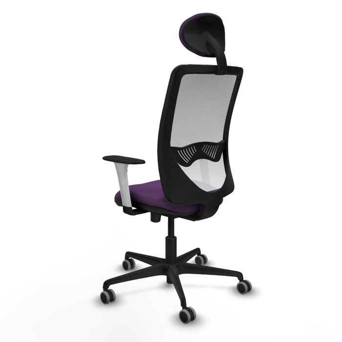 PIQUERAS Y CRESPO Silla de oficina Zulema con mecanismo Sincro/Traslack, Tela Morada y Malla Blanca PIQUERAS Y CRESPO Silla de oficina Zulema con mecanismo Sincro/Traslack, Tela Morada y Malla Blanca