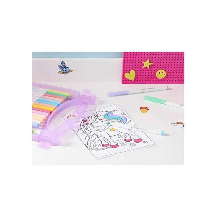 CRAYOLA Maletín de Rotuladores Lavables Super Punta Colores Pastel 65 Pzas.