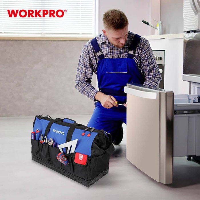 Workpro Bolsa de herramientas con cremallera y base impermeable 60 x 26 x 40 cm