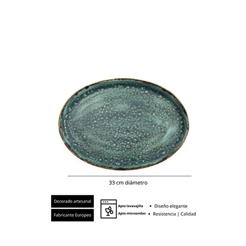 Summa Moon Turquoise Fuente Oval Turquesa (Set de 6) inevitable