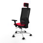PIQUERAS Y CRESPO Silla de oficina Horna con mecanismo Sincro, Rojo y Negro