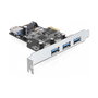 DeLOCK 89301 Tarjeta PCI Express x1 con 3 Puertos USB 3.2 Gen 1 Externos Tipo-A 5 Gbps y 1 Puerto SATA Interno para PC