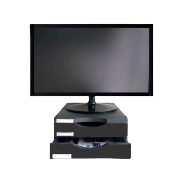 Archivo 2000 Soporte Monitor Ergosostenible con 2 Cajones Negro