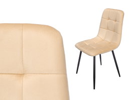 Giftdecor Silla Ancha Terciopelo Beige 60x43x63cm (Set de 4)