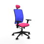 PIQUERAS Y CRESPO Silla de oficina Motilla con mecanismo Sincro/Traslack, Rosa y Azul