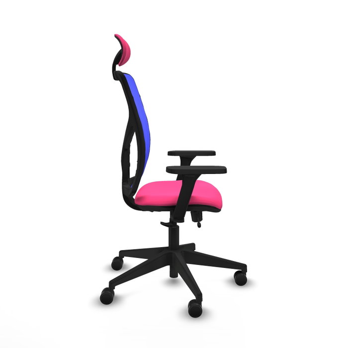 PIQUERAS Y CRESPO Silla de oficina Motilla con mecanismo Sincro/Traslack, Rosa y Azul