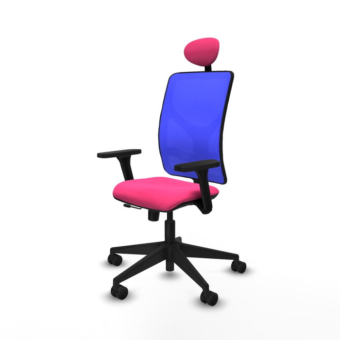 PIQUERAS Y CRESPO Silla de oficina Motilla con mecanismo Sincro/Traslack, Rosa y Azul