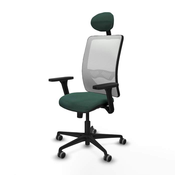 PIQUERAS Y CRESPO Silla de oficina Zulema con mecanismo Sincro, Verde botella y Blanco PIQUERAS Y CRESPO Silla de oficina Zulema con mecanismo Sincro, Verde botella y Blanco