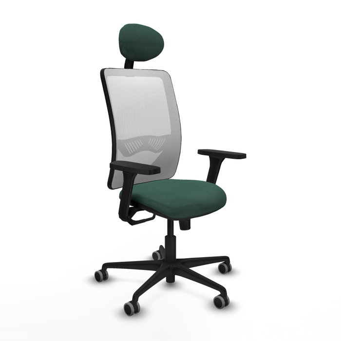 PIQUERAS Y CRESPO Silla de oficina Zulema con mecanismo Sincro, Verde botella y Blanco PIQUERAS Y CRESPO Silla de oficina Zulema con mecanismo Sincro, Verde botella y Blanco