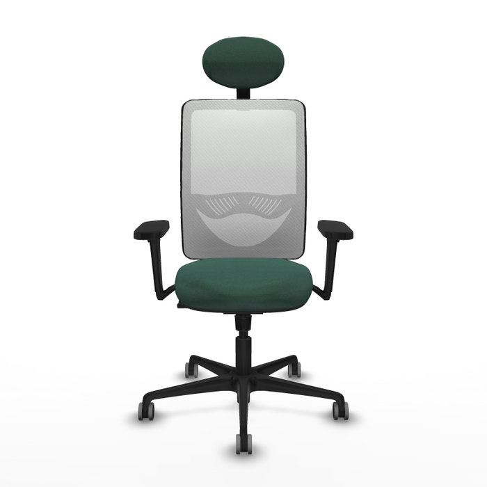 PIQUERAS Y CRESPO Silla de oficina Zulema con mecanismo Sincro, Verde botella y Blanco PIQUERAS Y CRESPO Silla de oficina Zulema con mecanismo Sincro, Verde botella y Blanco