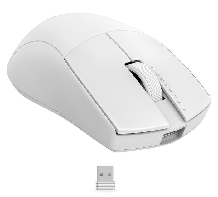 Redragon K1NG M916W-LIT-1K Ratón Gaming Inalámbrico Blanco, 8000 DPI, USB-C, Batería Recargable