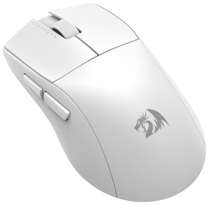 Redragon K1NG M916W-LIT-1K Ratón Gaming Inalámbrico Blanco, 8000 DPI, USB-C, Batería Recargable