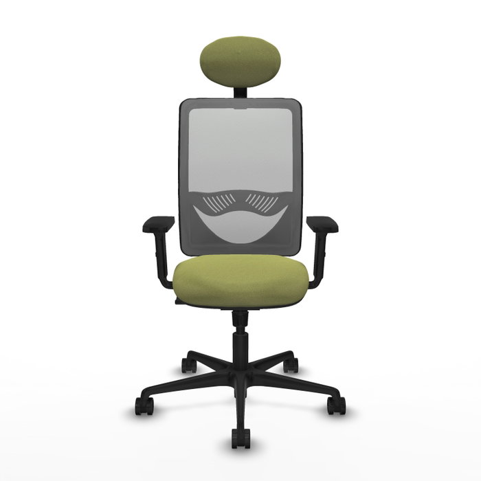 PIQUERAS Y CRESPO Silla de oficina Zulema con mecanismo Sincro, Tela Verde oliva y Malla Gris PIQUERAS Y CRESPO Silla de oficina Zulema con mecanismo Sincro, Tela Verde oliva y Malla Gris