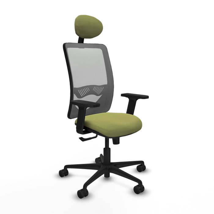 PIQUERAS Y CRESPO Silla de oficina Zulema con mecanismo Sincro, Tela Verde oliva y Malla Gris PIQUERAS Y CRESPO Silla de oficina Zulema con mecanismo Sincro, Tela Verde oliva y Malla Gris