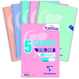 Bloc Clairefontaine Mimesys Polipropileno Fº 80H 4X4 90G Colores Pastel Pack De 5 (Set de 4)