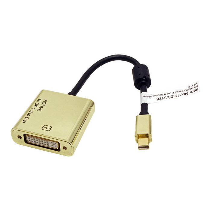 ROLINE Adaptador Mini DisplayPort a DVI-D Activo v1.2, 4K 3840x2160, Cable 0.1m, Macho-Hembra, Conectores Chapados en Oro, Ref. 12.03.3176 ROLINE Adaptador Mini DisplayPort a DVI-D Activo v1.2, 4K 3840x2160, Cable 0.1m, Macho-Hembra, Conectores Chapados en Oro, Ref. 12.03.3176