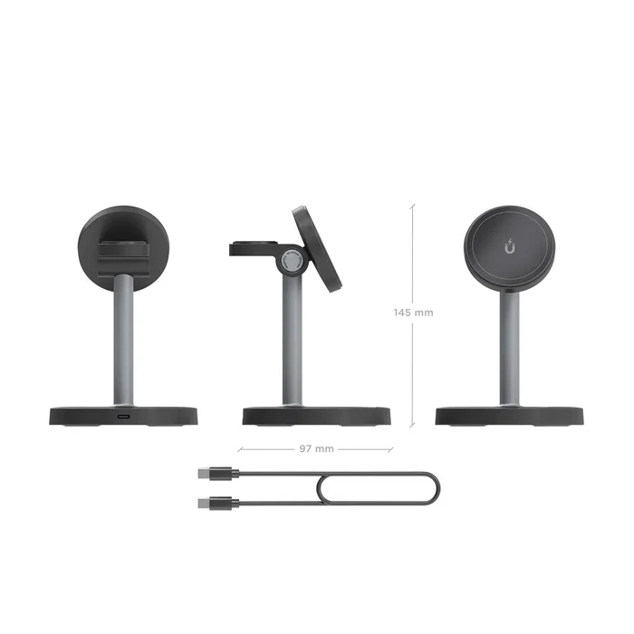 Aisens Cargador Inalámbrico 3 en 1 15W ASCH-15W3WC066-BK Negro