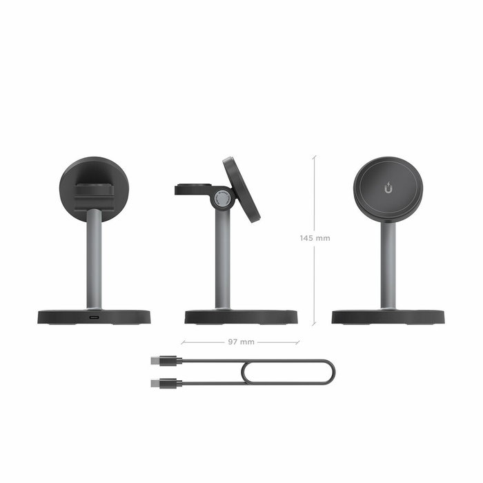AISENS Cargador Inalámbrico 3 en 1 de 15W para Móvil, Apple Watch y Auriculares, Negro AISENS Cargador Inalámbrico 3 en 1 de 15W para Móvil, Apple Watch y Auriculares, Negro
