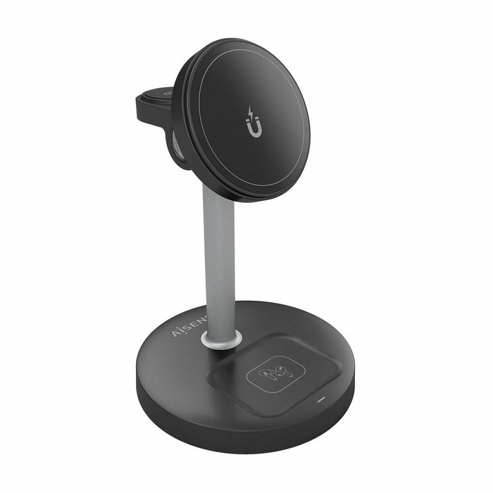 AISENS Cargador Inalámbrico 3 en 1 de 15W para Móvil, Apple Watch y Auriculares, Negro AISENS Cargador Inalámbrico 3 en 1 de 15W para Móvil, Apple Watch y Auriculares, Negro