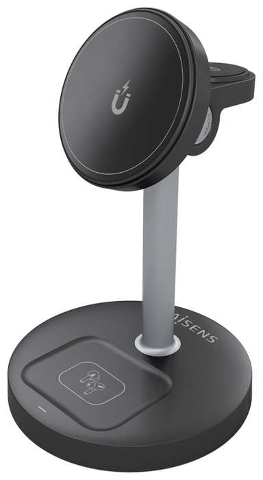 AISENS Cargador Inalámbrico 3 en 1 de 15W para Móvil, Apple Watch y Auriculares, Negro AISENS Cargador Inalámbrico 3 en 1 de 15W para Móvil, Apple Watch y Auriculares, Negro