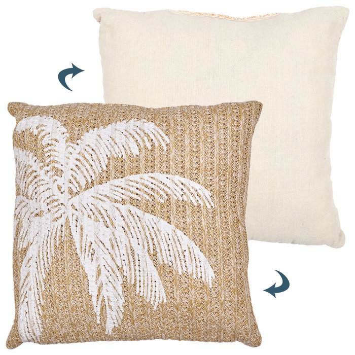 Home Deco Factory Cojín Decorativo Mirage, Poliéster, 40x40 cm, Palmera