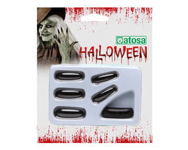 Uñas Postizas Halloween Negras Clásico Adulto Maquillaje