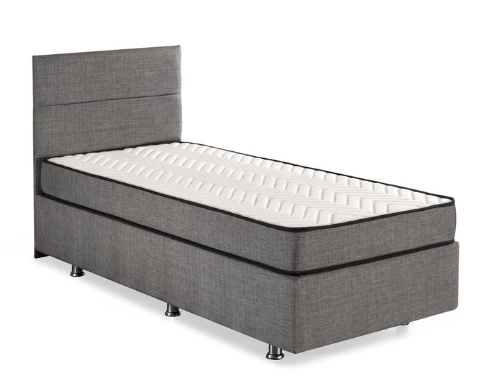 Hanah Home Conjunto Colchón Individual Base y Cabecero Gris 100x200 cm con Arcón y Muelles Múltiples Hanah Home Conjunto Colchón Individual Base y Cabecero Gris 100x200 cm con Arcón y Muelles Múltiples